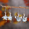 Wholesale Quirky Stethoscope Nurse Goose Wooden Double-sided Earrings
