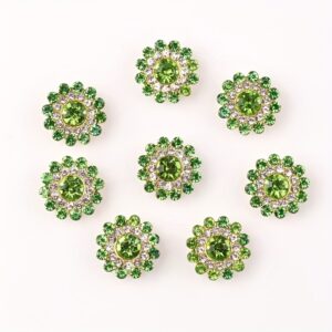 Light green / 14mm three-layer sunflower (glass diamond)