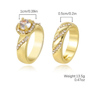 R2407-8 golden zircon pair ring / No. 10