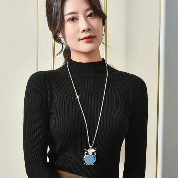 Wholesale Colored Diamond Set Animal Flash Diamond Long Necklace