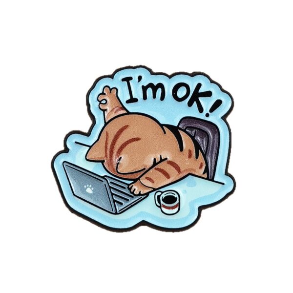 O1CN01b07xuH1sPDd20wufi_4079255758-0-cib Wholesale Creative overtime cat cartoon English letter brooch