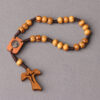Wholesale Wooden cross woven rope pine bead 8mm prayer bead bracelet