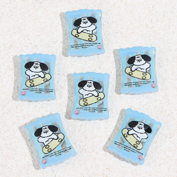 Wholesale 10pcs 14mm printed cartoon bear candy block acrylic beads