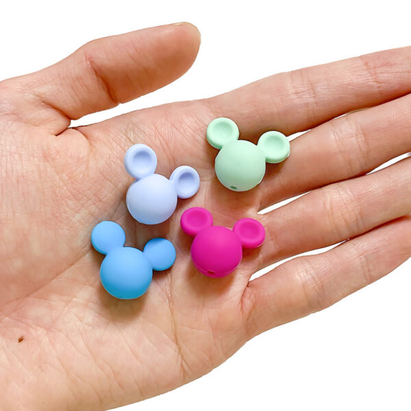 Wholesale Manufacturer Supplies Silicone Mickey Beads Baby Teething Teether Necklace Pacifier Clip DIY Jewelry Accessories