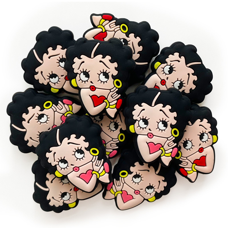 Wholesale Cross-Border St Big Wave Silicone Beads Cartoon Character Image Food Grade Loose Beads