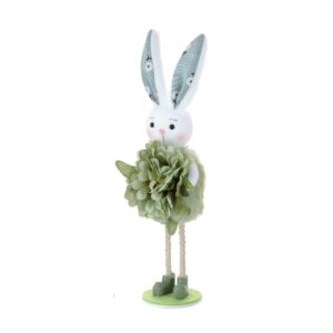 Green flower rabbit ornament