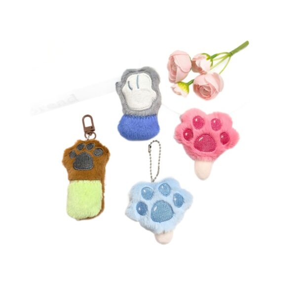Wholesale Colorful Sweet Cat Claw Plush Claw Keychain