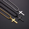 O1CN01b4HtNy1xvncKuX3yR_2208907706506-0-cib Wholesale Snake bone chain double layered cross pendant titanium steel necklace