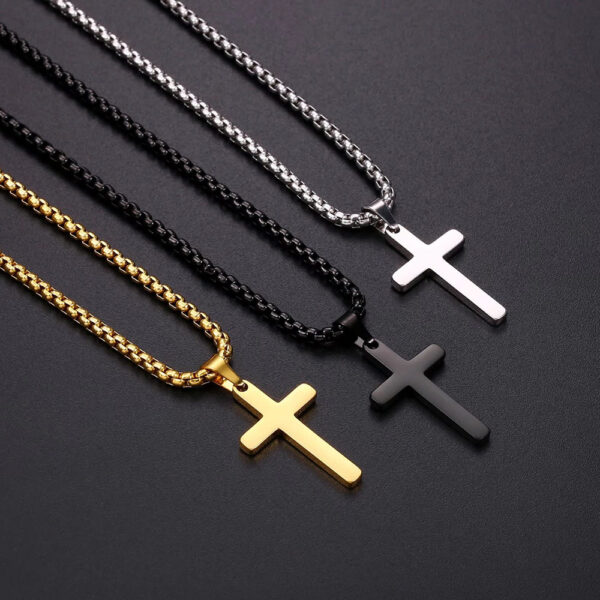 O1CN01b4HtNy1xvncKuX3yR_2208907706506-0-cib Wholesale Snake bone chain double layered cross pendant titanium steel necklace