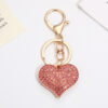 Wholesale Pink and Red Full Diamond Peach Heart Metal Keychain