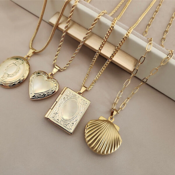 Wholesale Love Box Elliptical Openable Stainless Steel Necklace