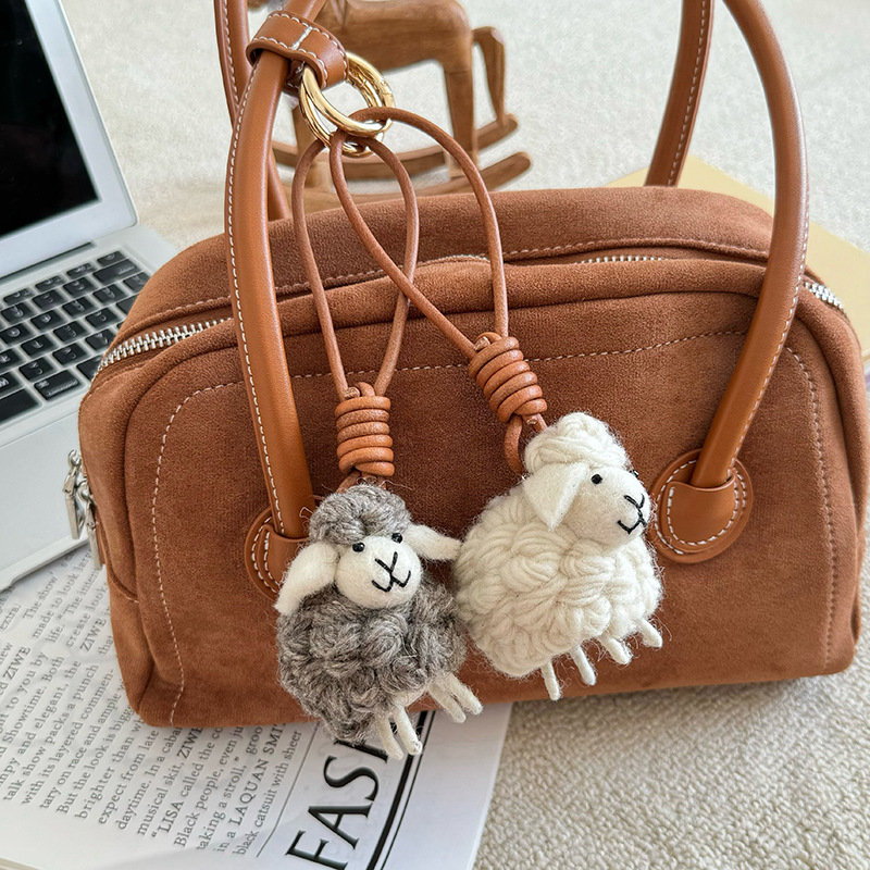 Wholesale Cute Curly Sheep Cartoon Plush Keychain