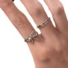 Wholesale Irregular bow hollow mini butterfly diamond ring