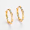 Wholesale Style Turquoise Bamboo Earrings, Niche Simple Hoops