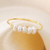 Wholesale Freshwater pearl titanium steel circular thin ring