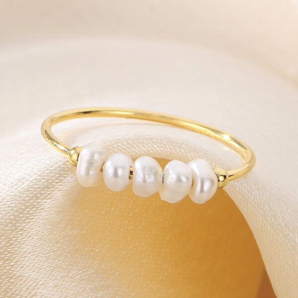 Wholesale Freshwater pearl titanium steel circular thin ring