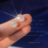 Wholesale Micro inlaid zircon silver needle goose egg shaped earrings