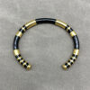 Wholesale Black and white gold layered contrasting wristband
