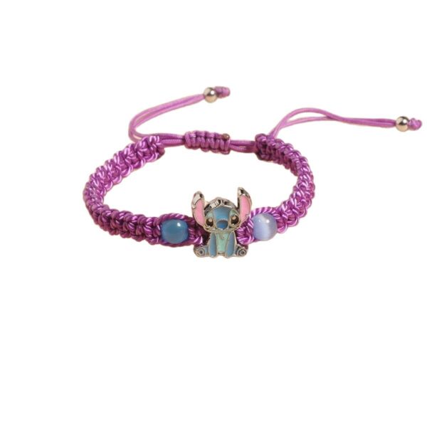 Wholesale Anime Twist Crystal Beaded Blue Stitch Woven Bracelet OLY Exclusive