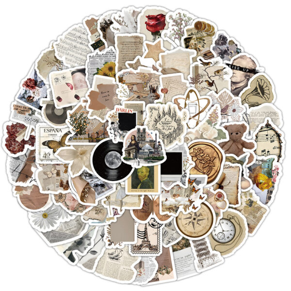 O1CN01bE8F3L1QNYm7kLeDD_2206676631964-0-cib Wholesale 100 Pieces of Old Vintage Newspaper Waterproof Vinyl Stickers