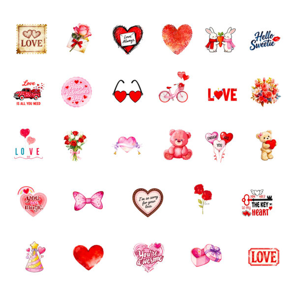 Wholesale 56pcs Valentine's Day Series Creative Graffiti Stickers