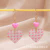 Wholesale Pink Peach Heart Valentine's Day Acrylic Earrings