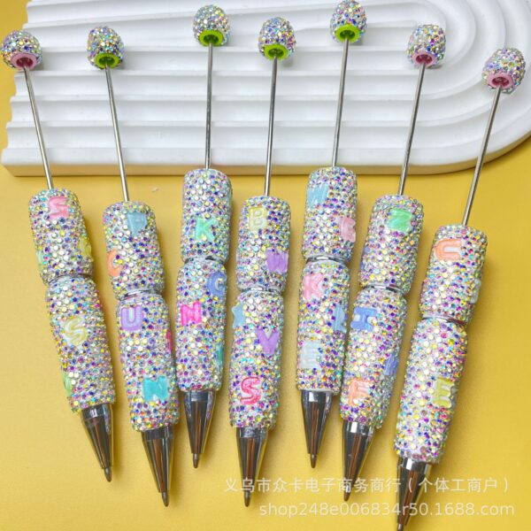 Wholesale Letter Pearl Rhinestone DIY Fancy Beadable Pens