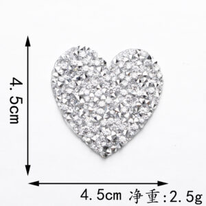4.5*4.5cm*silver white love*hot melt adhesive
