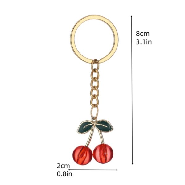 Wholesale Cute mini red transparent cherry keychain