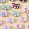 Wholesale 10pcs Cute Printed Bow Beaded Accessories DIY Beads