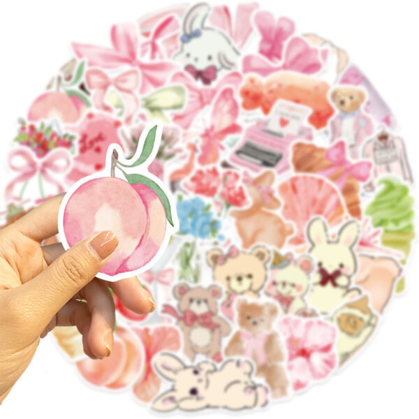 O1CN01bRdq2Q1SaVMXgKSik_2214108652263-0-cib Wholesale Pink Fun Small House Series Cartoon Waterproof Stickers