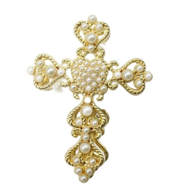 Wholesale Full rhinestone cross straight hole beads
