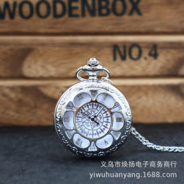O1CN01bS53hf205zvVH86Ct_3357116799-0-cib Wholesale Flip-top vintage quartz watch with openwork petal design.