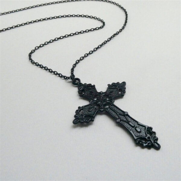 Wholesale Large Gothic Dark Black Cross Necklace