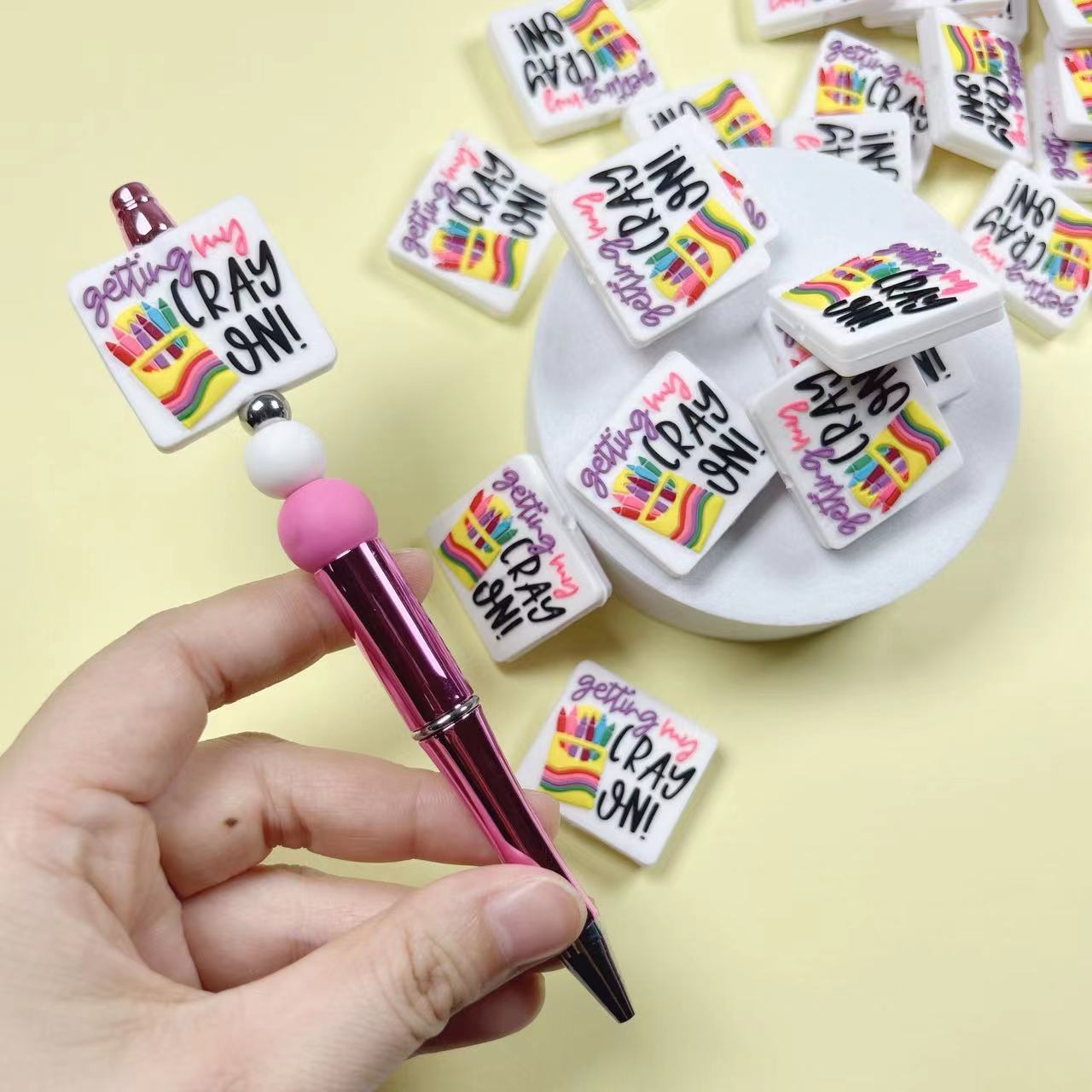 Wholesale Cartoon Crayon Brand Silicone Cartoon Beads
