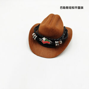 Brown cowboy hat palestine peace flag / L code