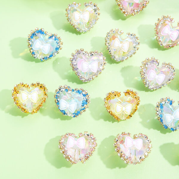 Wholesale 10pcslove butterfly drill flower straight hole handmade loose beads