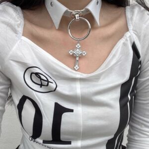 C272-[white] cross collar