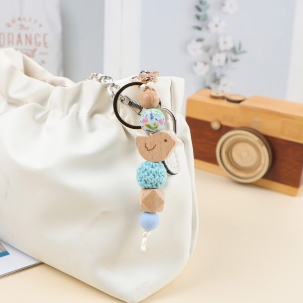 Wholesale Animal Wood Bead Keychain