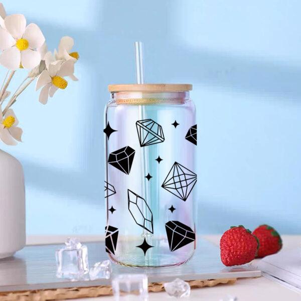 Wholesale Uv Transfer Sticker Glass Cup Crystal Label Crystal Sticker Cross-Border Exclusive for 16oz Glass Cup Special Sticker 23Cmx11Cm