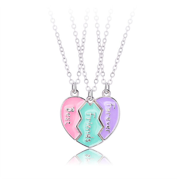 Wholesale love necklace good friend necklace set alloy oil drop jewelry