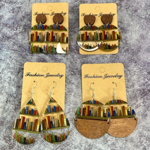 Wholesale Waterdrop Splicing Bookshelf Acrylic Teacher's Day Earrings