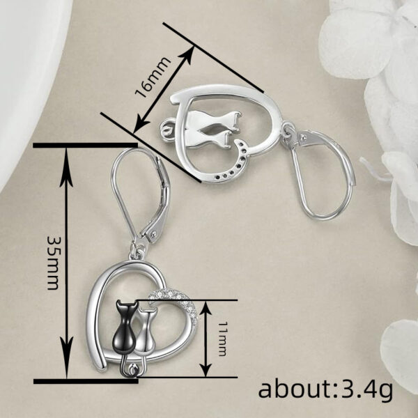 Wholesale Huaya Chinese Valentine's Day Heart Earrings for Women, Cute Cat Back Earrings, Taobao New Micro-Embedded High-End Style
