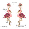 Wholesale Square colored diamond studded flamingo earrings