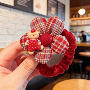 Red and blue flower teddy bear 04