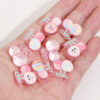 Wholesale Acrylic Transparent Half-Face Cartoon Cute Pink Cherry Beads DIY Handmade Jewelry Beading Material