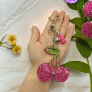 Half leaf pink cherry / Keychain + cherry pendant
