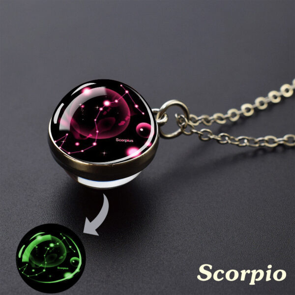 Wholesale Luminous Zodiac Starry Sky Glass Ball Necklace