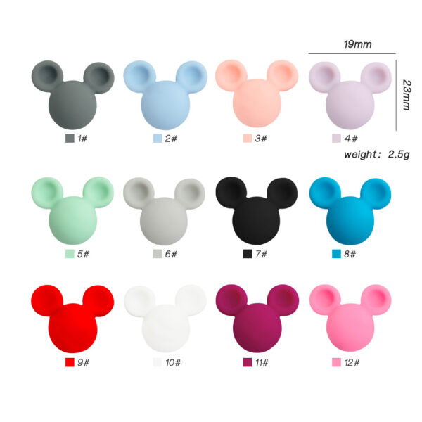 Wholesale Manufacturer Supplies Silicone Mickey Beads Baby Teething Teether Necklace Pacifier Clip DIY Jewelry Accessories