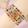 Wholesale Easter Card Cross Square Iron Gallstone Chain Color Crystal Bracelet